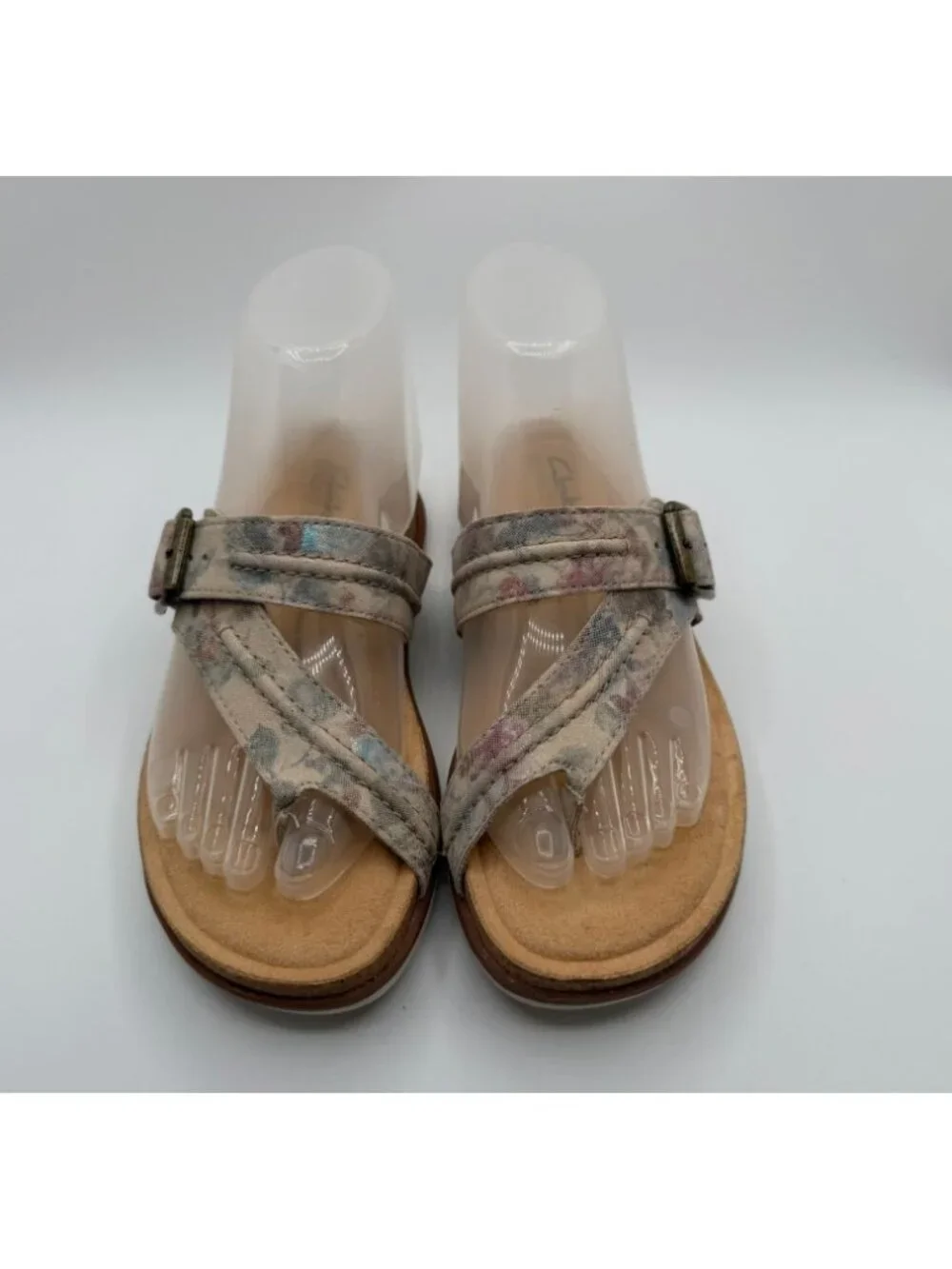 Clarks Brynn Madi Sandals Women Size 7M Sand Interest Leather Open Toe Shoes